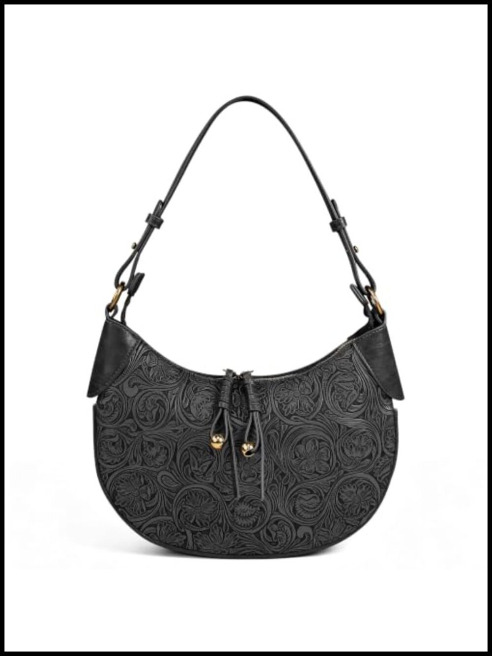 Vegan Leather Hobo Shoulder Bag Crescent Purse Women Adjustable Strap